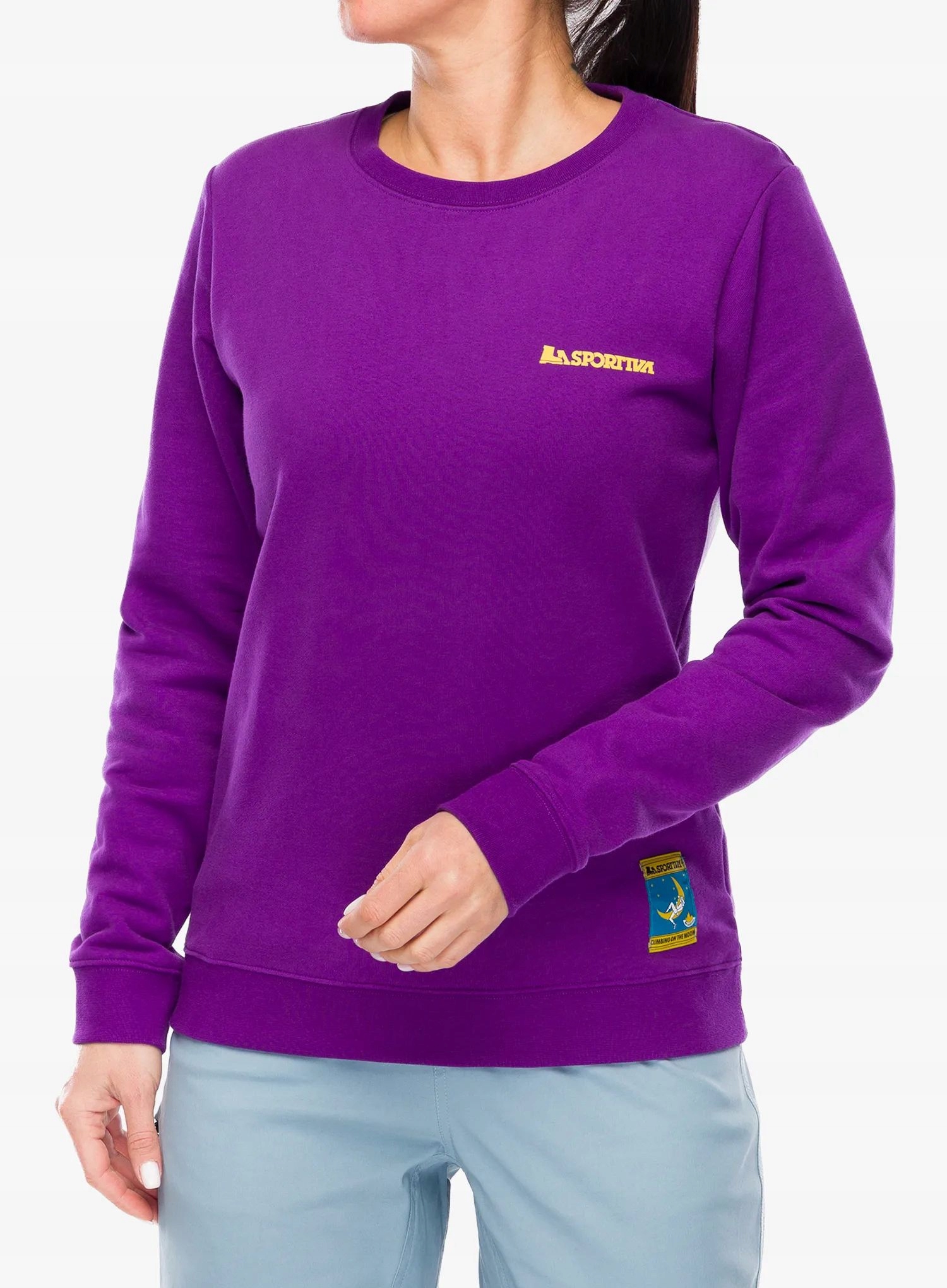Bluza damska La Sportiva Climbing on the Moon Sweatshirt violet/yellow M