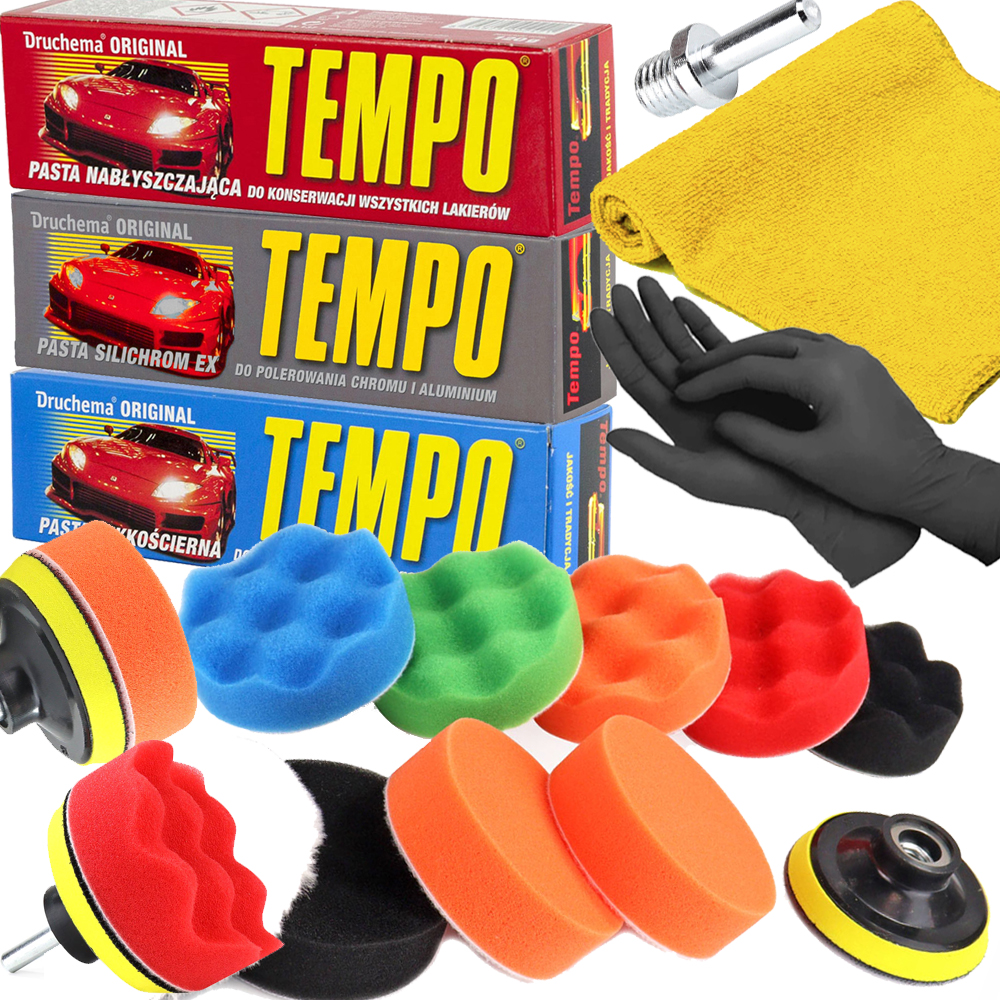 

Zestaw Do Polerowania Pasta Tempo Gąbki Zestaw XL