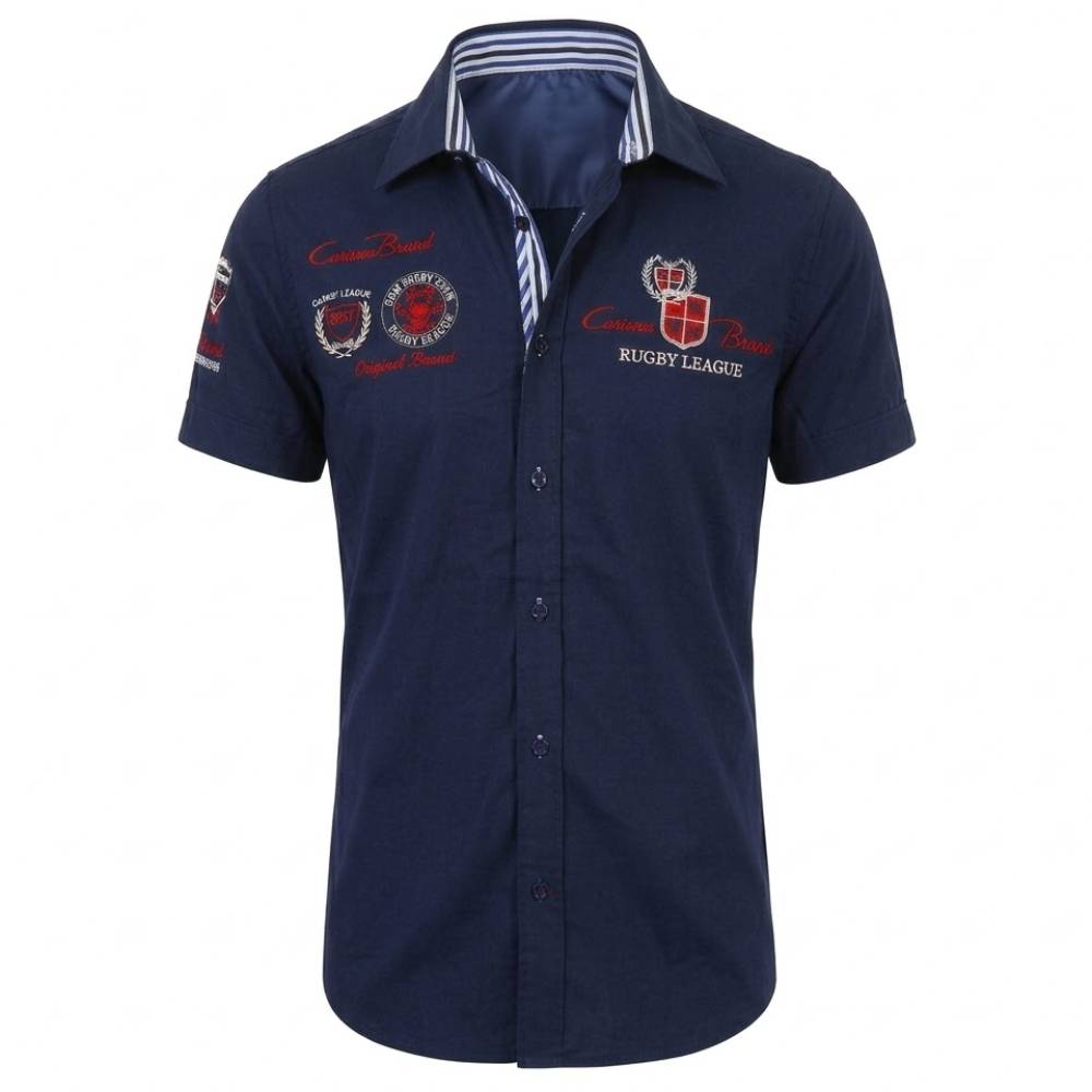 Carisma košile pánská 9002 krátký rukáv slim fit L tmavě modrá