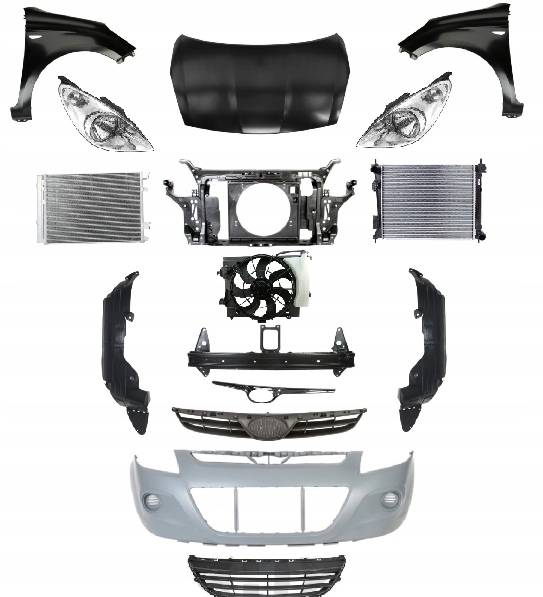 HYUNDAI I20 PB 2008-2012 KOMPLETNY PRZÓD MASKA PAS