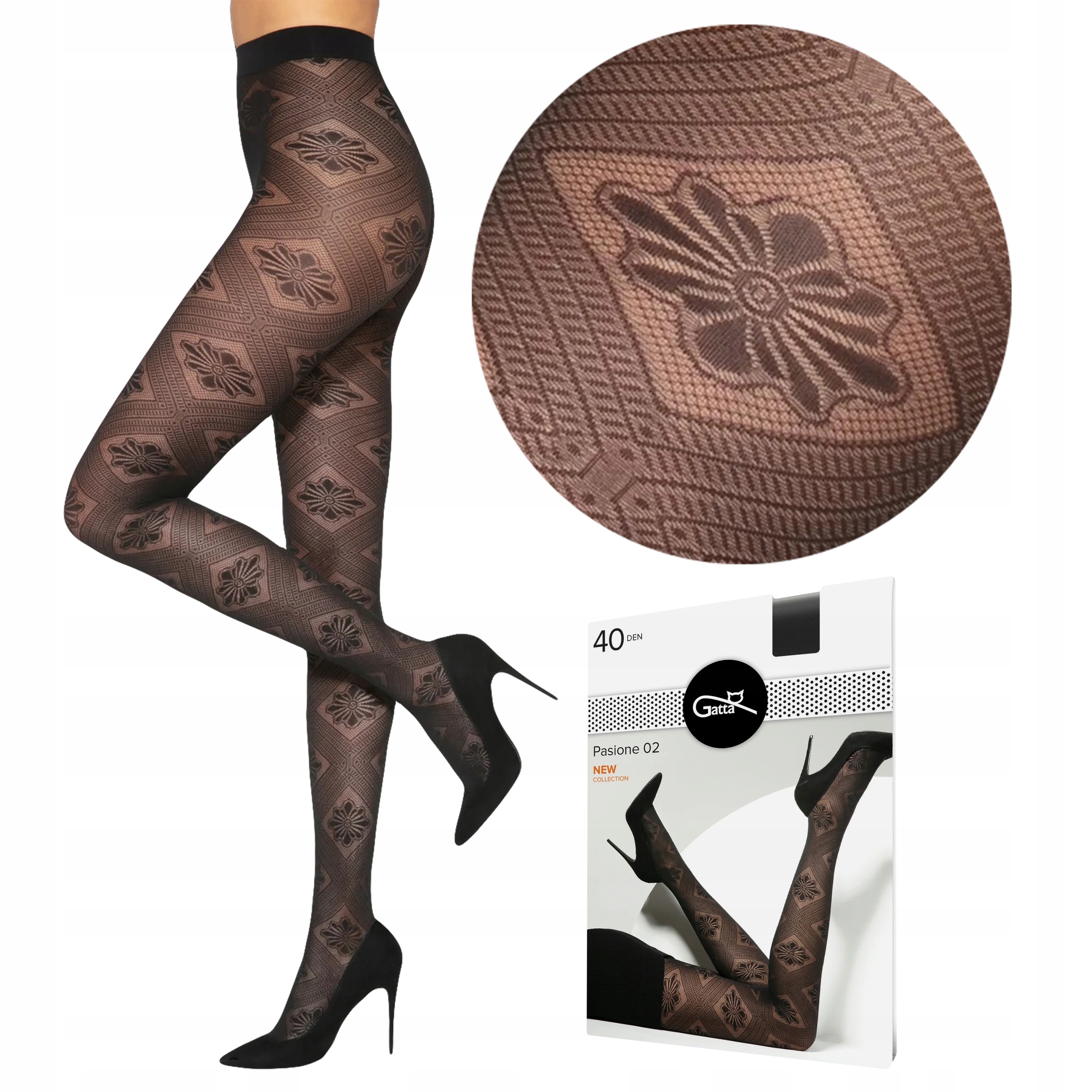 

Grube rajstopy Gatta Pasione 02, mikrofibra, 2-S