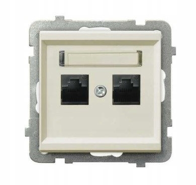 Gniazdo komputerowe podwójne, kat. 5e Sonata Ecru Ospel