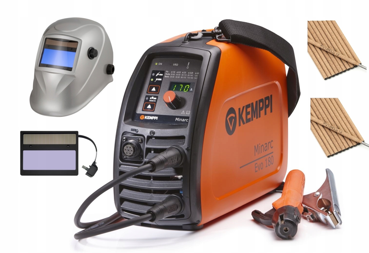 Minarc 180 EVO KEMPPI spawarka, maska, elektrody
