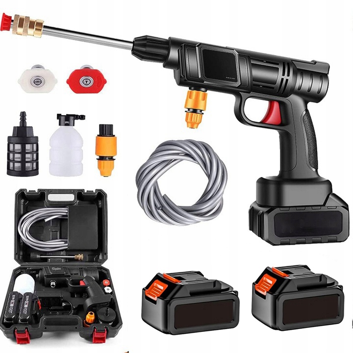 Mocny Myjka Ciśnieniowa Akumulatorowa Mocna 300BAR 24V 2 Baterie 10000MAH