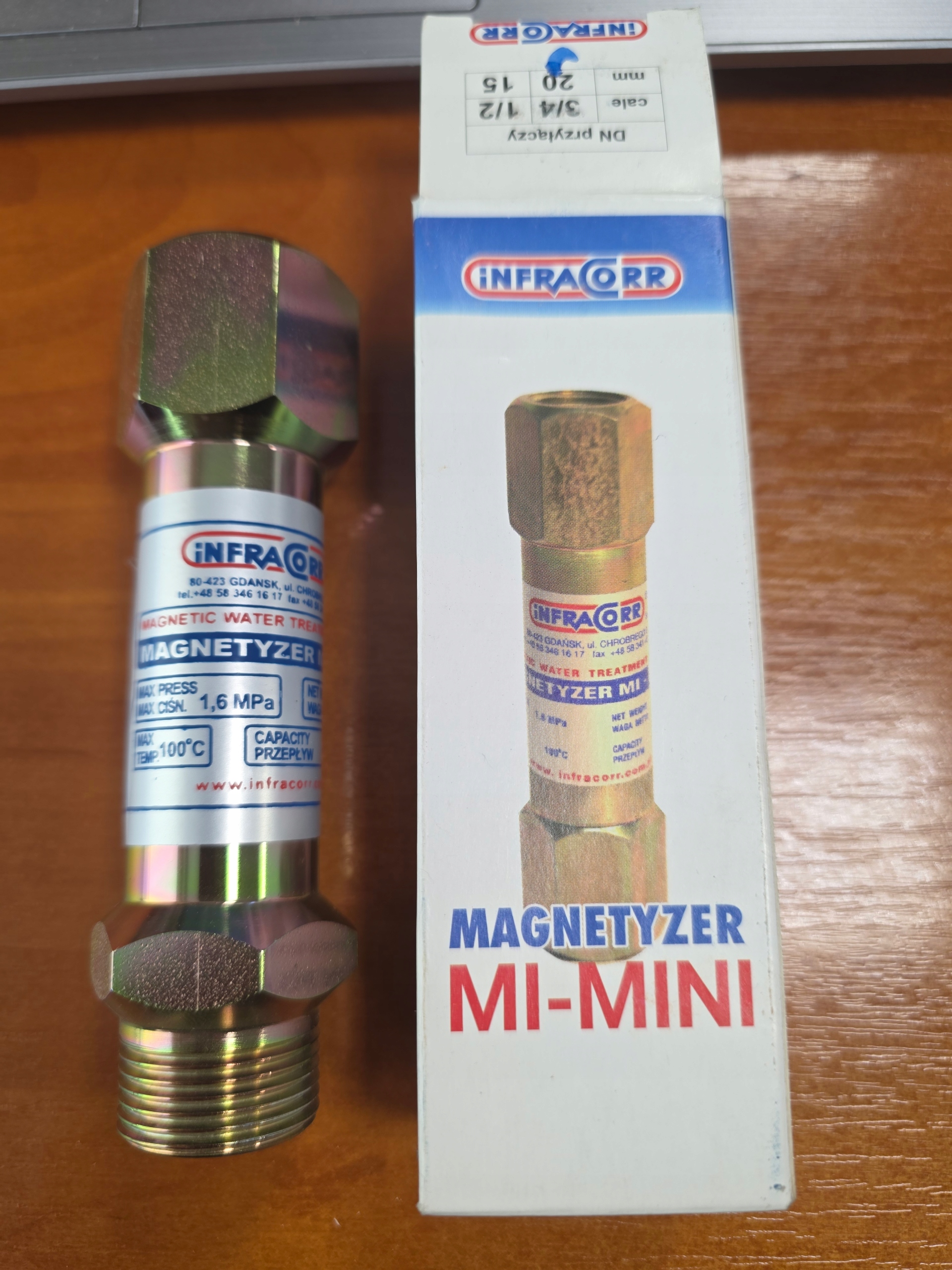 Magnetizér Mi-mini DN20 Gw 3/4 palca Infracorr