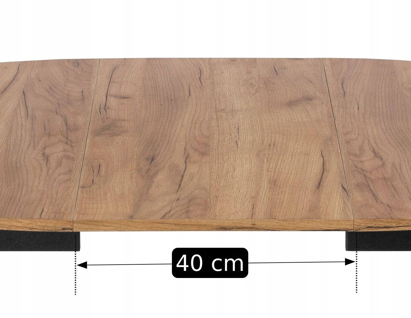 Stół Okrągły Rozkładany Kuchenny Do Jadalni Salonu Loft Craft Czarny HARRY Szerokość mebla 102 cm