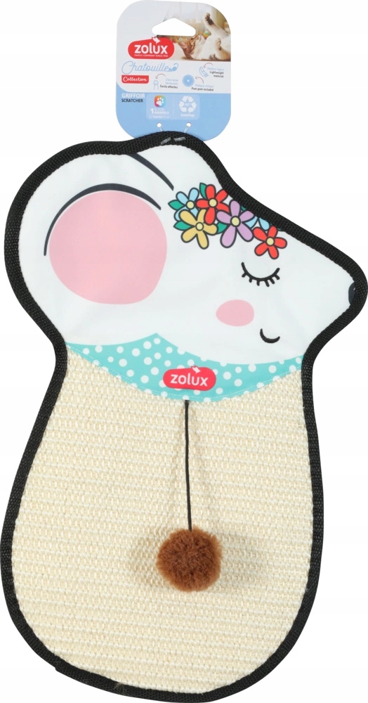 Zolux Drapka pro kočky k zavěšení myška sisal s hračkou Chatouille 51 cm