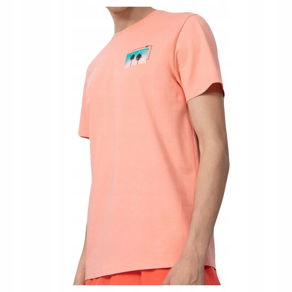 

4F T-shirt Koszulka Męska TSM043 Łososiowa XXL