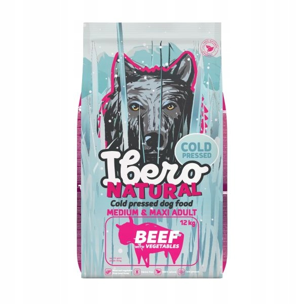 Ibero Cold Press Dog 12KG Med Maxi Adult Beef