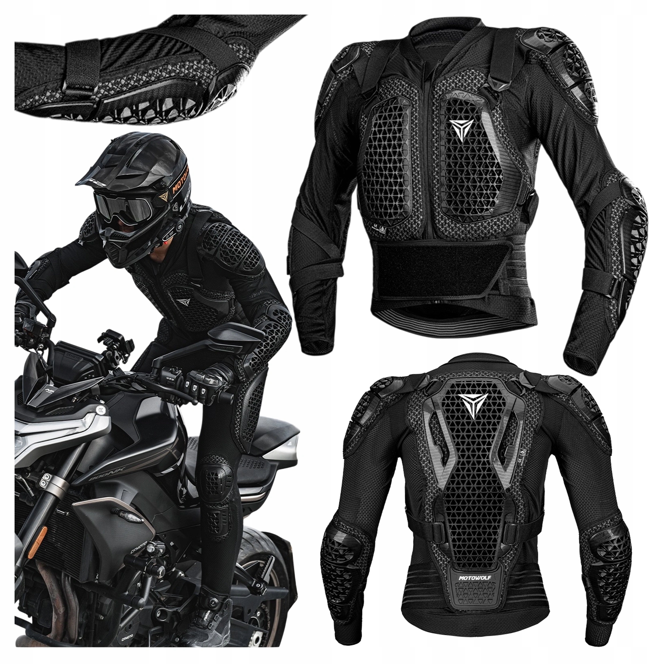 Motocyklová bunda Pancier Chránič Tela Korytnačka Buzer Chránič klietky Motowolf XL