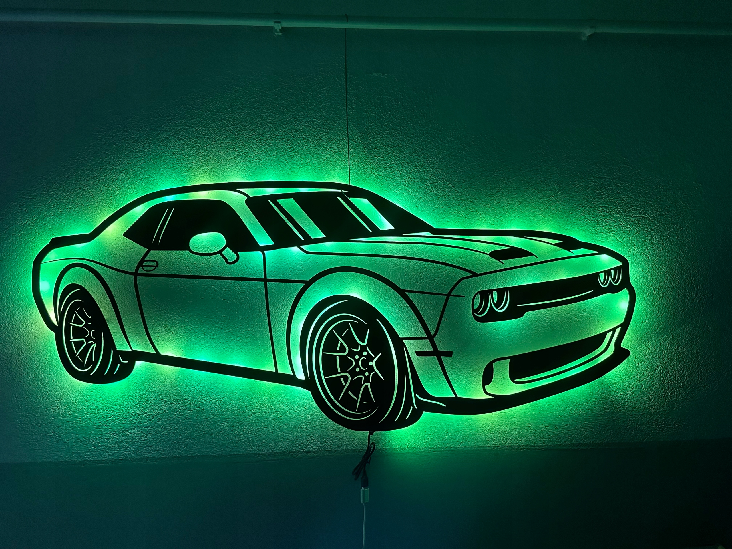 Drevený obraz Dodge Challenger Vapor 2 Nástenná Dekorácia Led