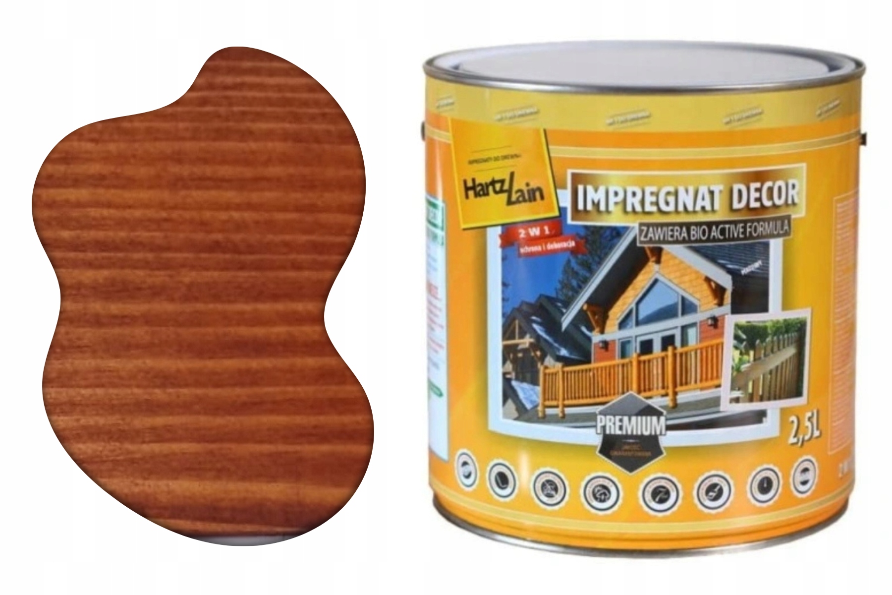 HartzLain Decor Kasztan impregnat HartzLack 2w1 2,5L