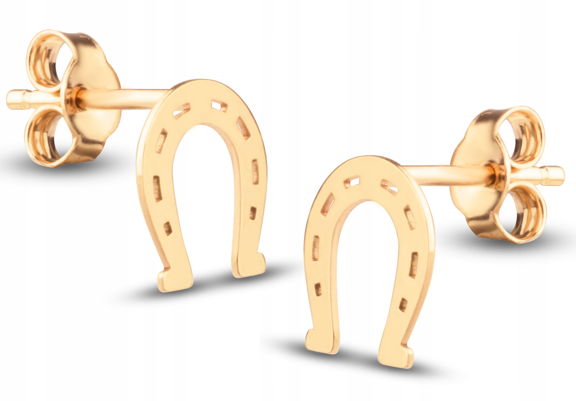 Piękne Złote Kolczyki Podkowy Konia Podkowa Na Szczęście 585 14KT