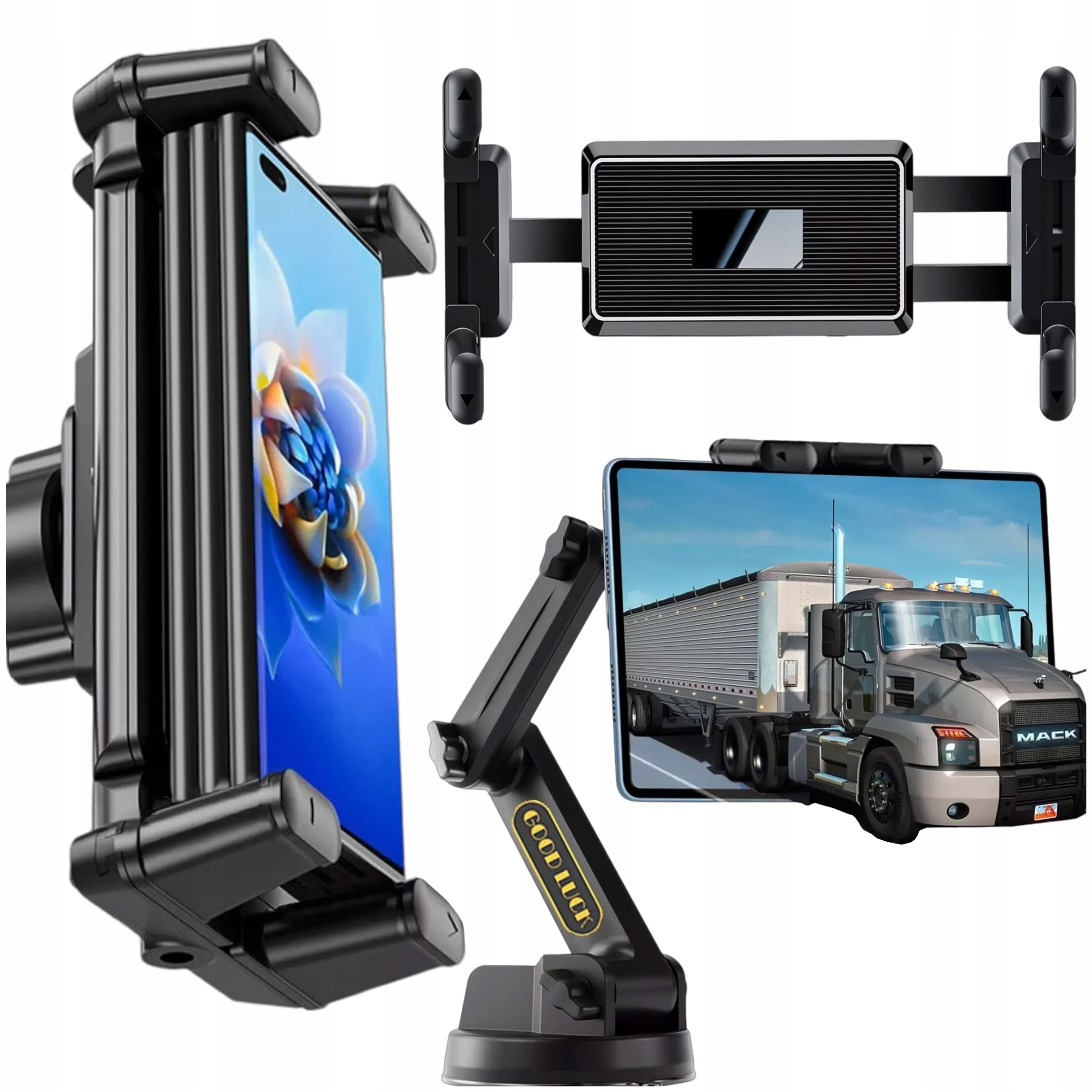 Uchwyt samochodowy na tablet, telefon 10.1" do tira busa ciężarówki koparki Producent Alogy