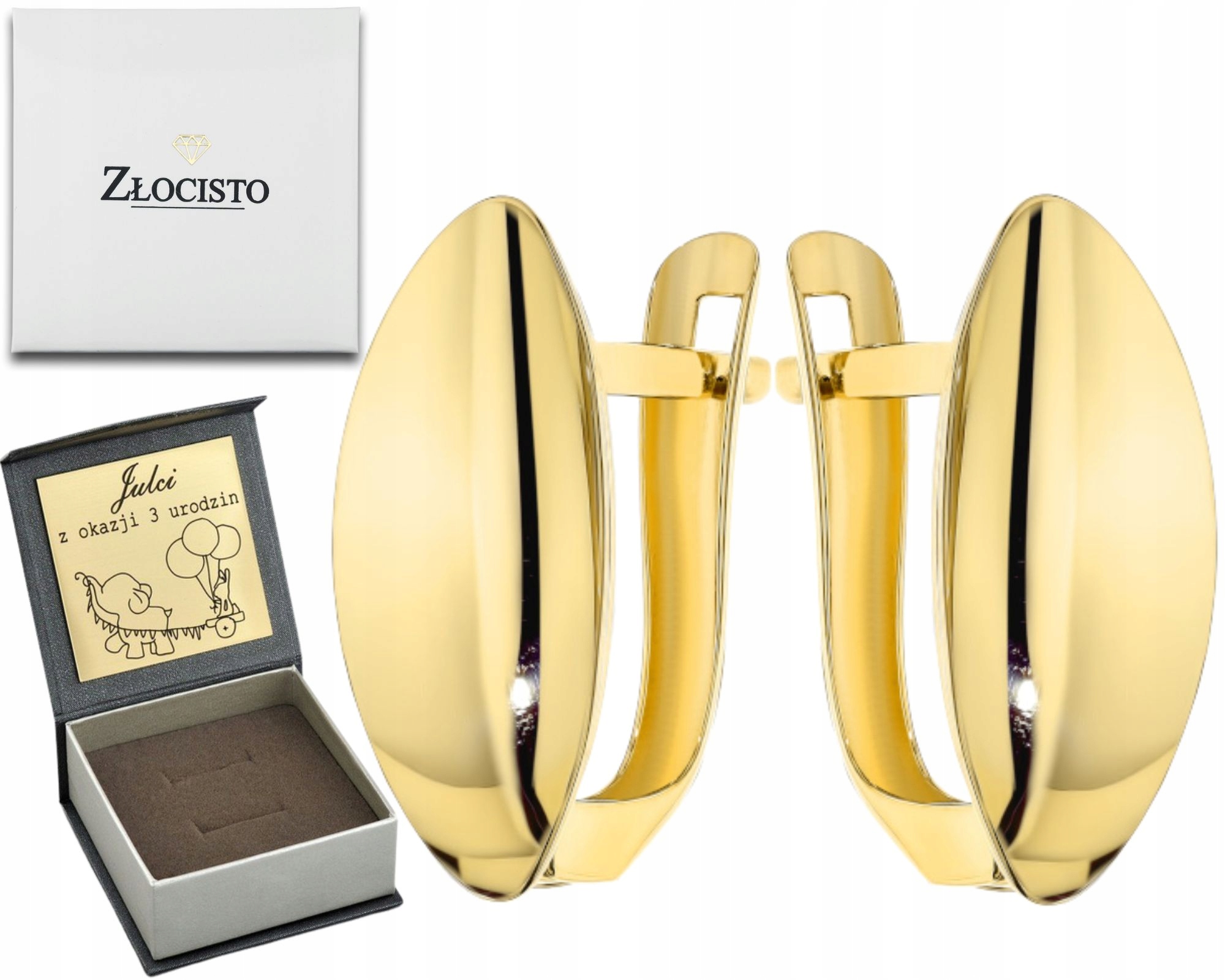 Klasické Hladké Zlaté Náušnice S Anglickým Zapínáním Ryzost 585