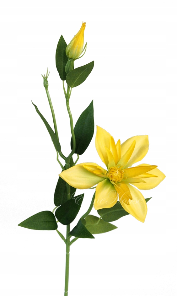 KLEMATIS SZTUCZNY KWIAT ElineHouse GAŁĄZKA Żółty