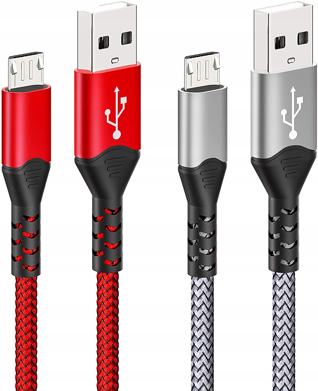 

Kabel micro Usb 2 sztuki Czerwony i Srebrny