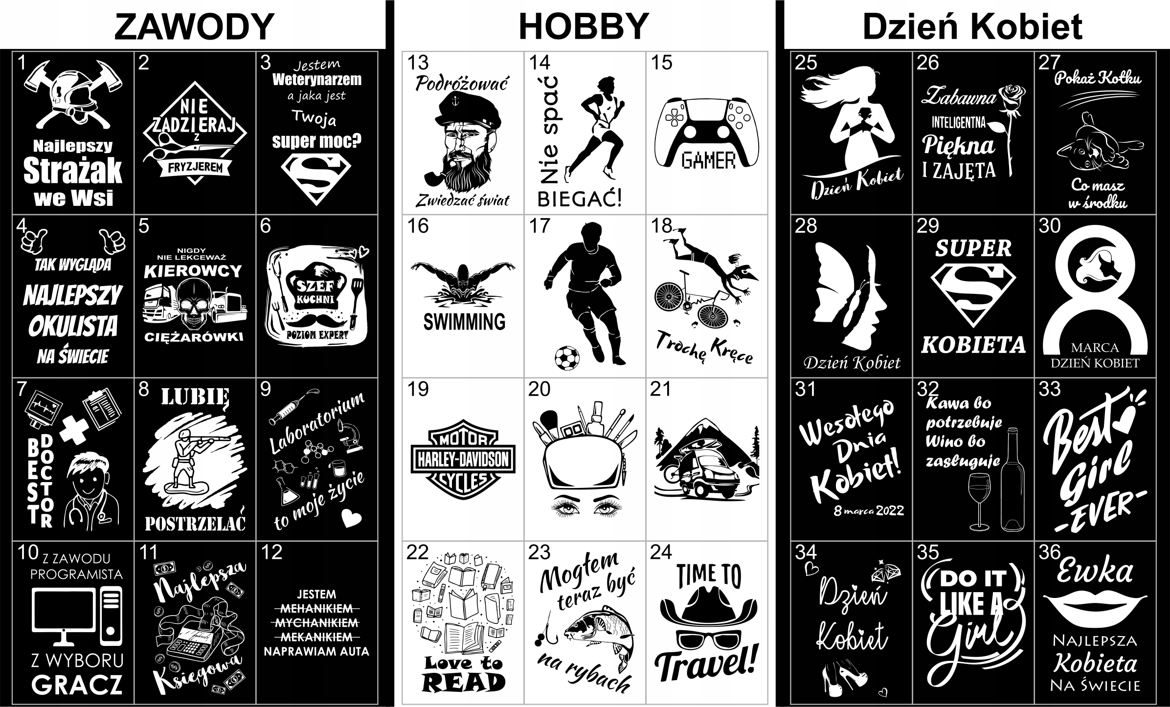 DUŻY CZARNY KUBEK Z WŁASNYM PROJEKTEM GRAWER DWIE STRONY Na PREZENT Kolor czarny wielokolorowy