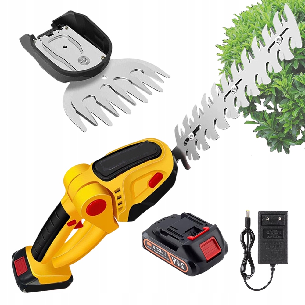Elektrické Nůžky Na Živý Plot Keře Větve Prostřih 24V Nůžky 2V1 1500MAH