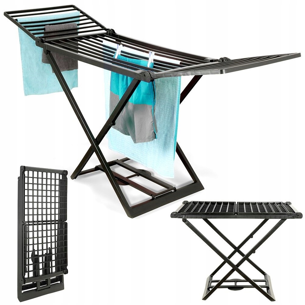 Sušák na prádlo, oblečení, spodní prádlo, černá, horizontální XXL