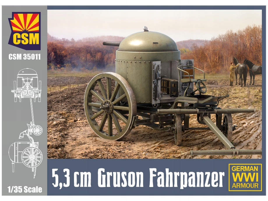 Dělo 5,3cm Gruson Fahrpanzer model CSM35011 Copper State Models