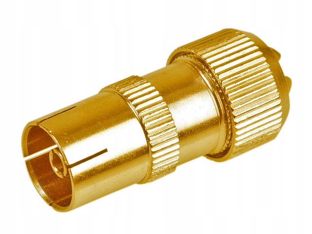 ТВ антенный разъем / IEC 75ohm прямой витой золото