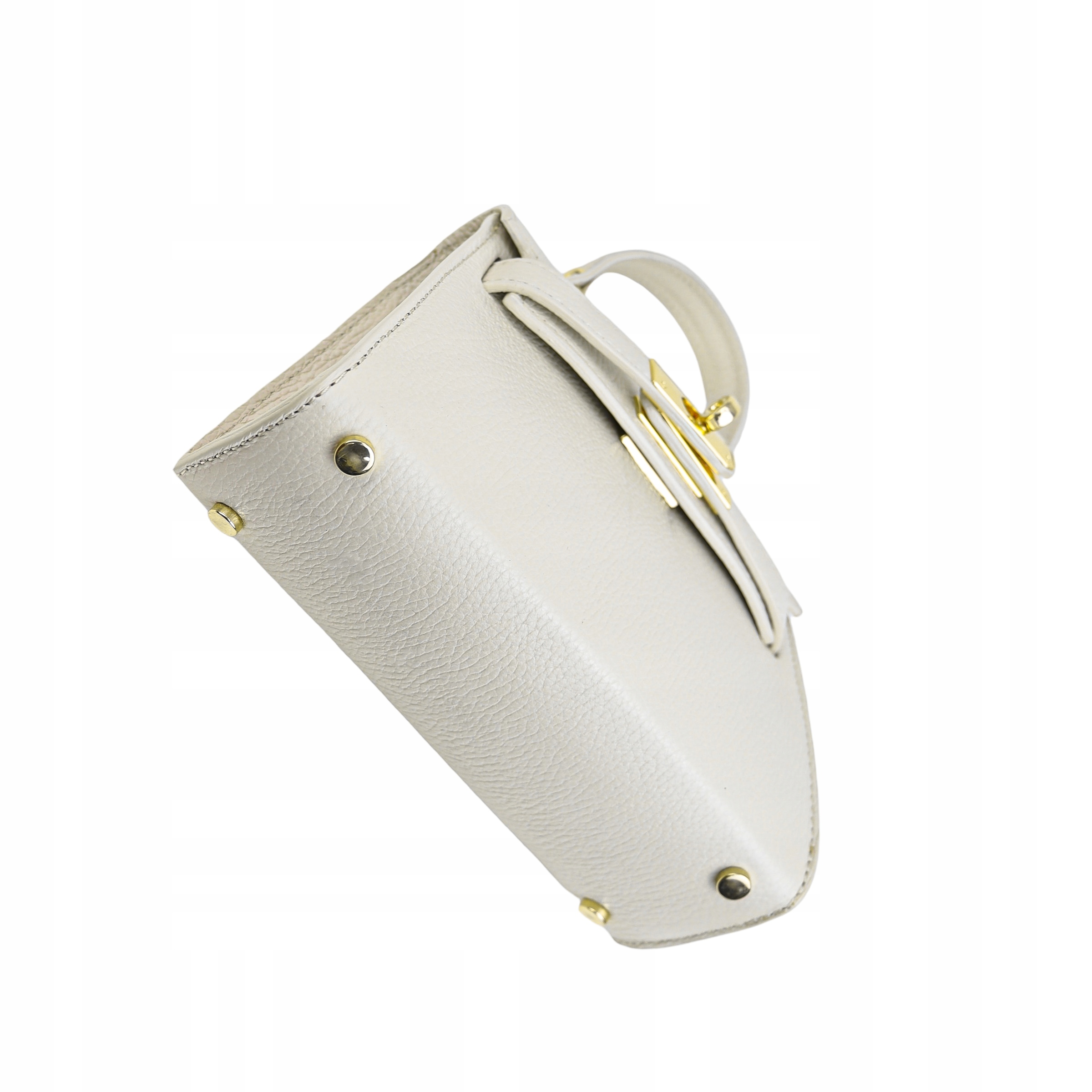 Torebka Damska Kuferek, licowa skóra Emily Ecru Płeć kobieta