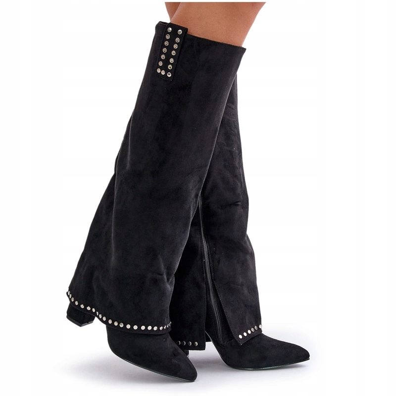 Dámské Kozačky S Volným Svrškem, Svršek, Černé, Velikost 39