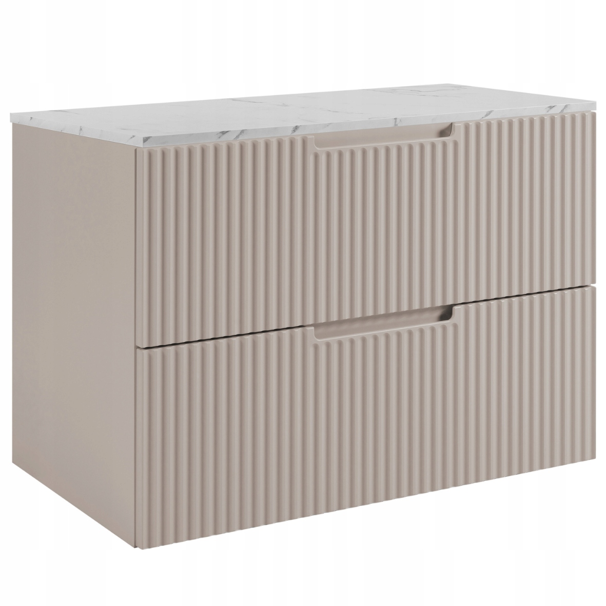 Koupelnová skříňka Pod Umyvadlo 80 kašmír Rýhovaná Přední Deska Mramor