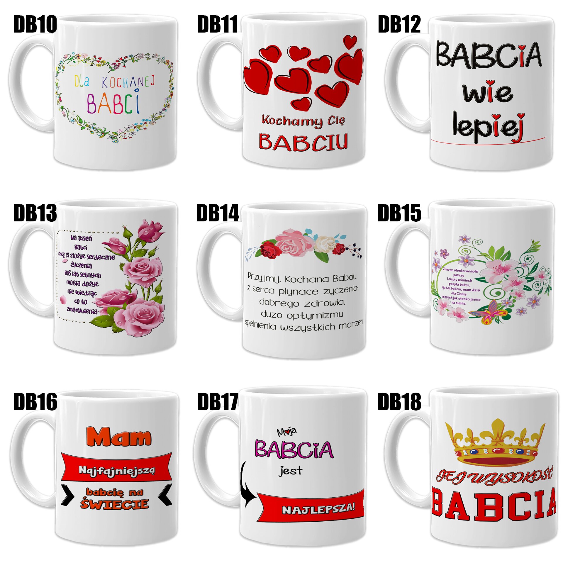 Kubek z nadrukiem grafiką prezent Dzień Babci różne wzory Babcia Marka ALFA WS