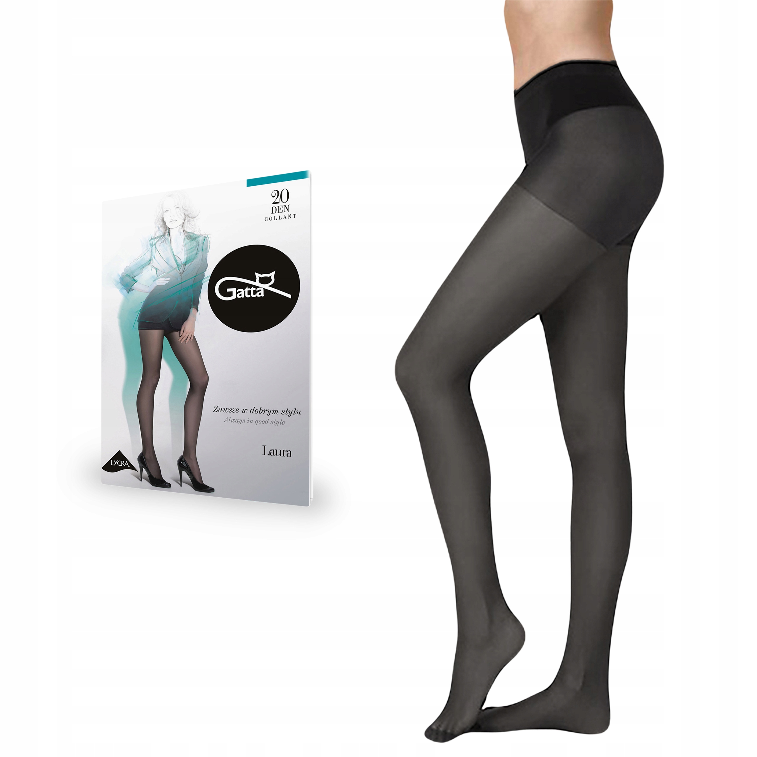 

Gatta rajstopy Laura 20 den lycra, Grafit 6-XXL