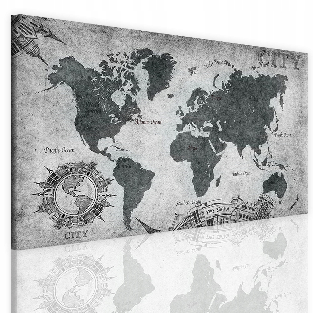 

Obraz obrazy na ścianę ścienne mapa świata 80x160