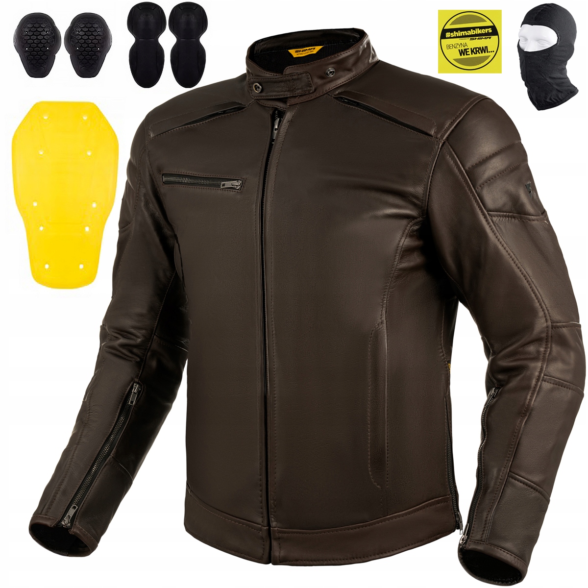Motocyklová Bunda Shima Blake Brown Pánska Kožená Vintage Darček