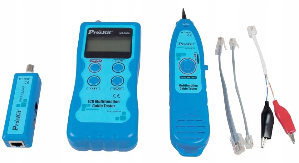 Wielofunkcyjny tester Lan LCD szukacz par przewodów Pro'sKit MT-7059