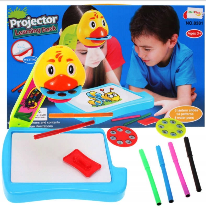 PROJEKTOR RZUTNIK TABLICA DO RYSOWANIA WZORY KOLOR Kolor dominujący wielokolorowy