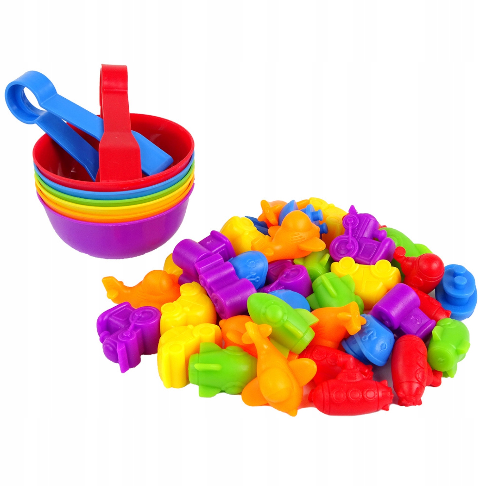 ZESTAW XXL DO NAUKI LICZENIA KOLORÓW CHWYTANIA MONTESSORI LOGIKA GRA SORTER Rodzaj inny