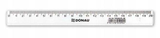 Linijka donau, 20 cm plastikowa, transparentna