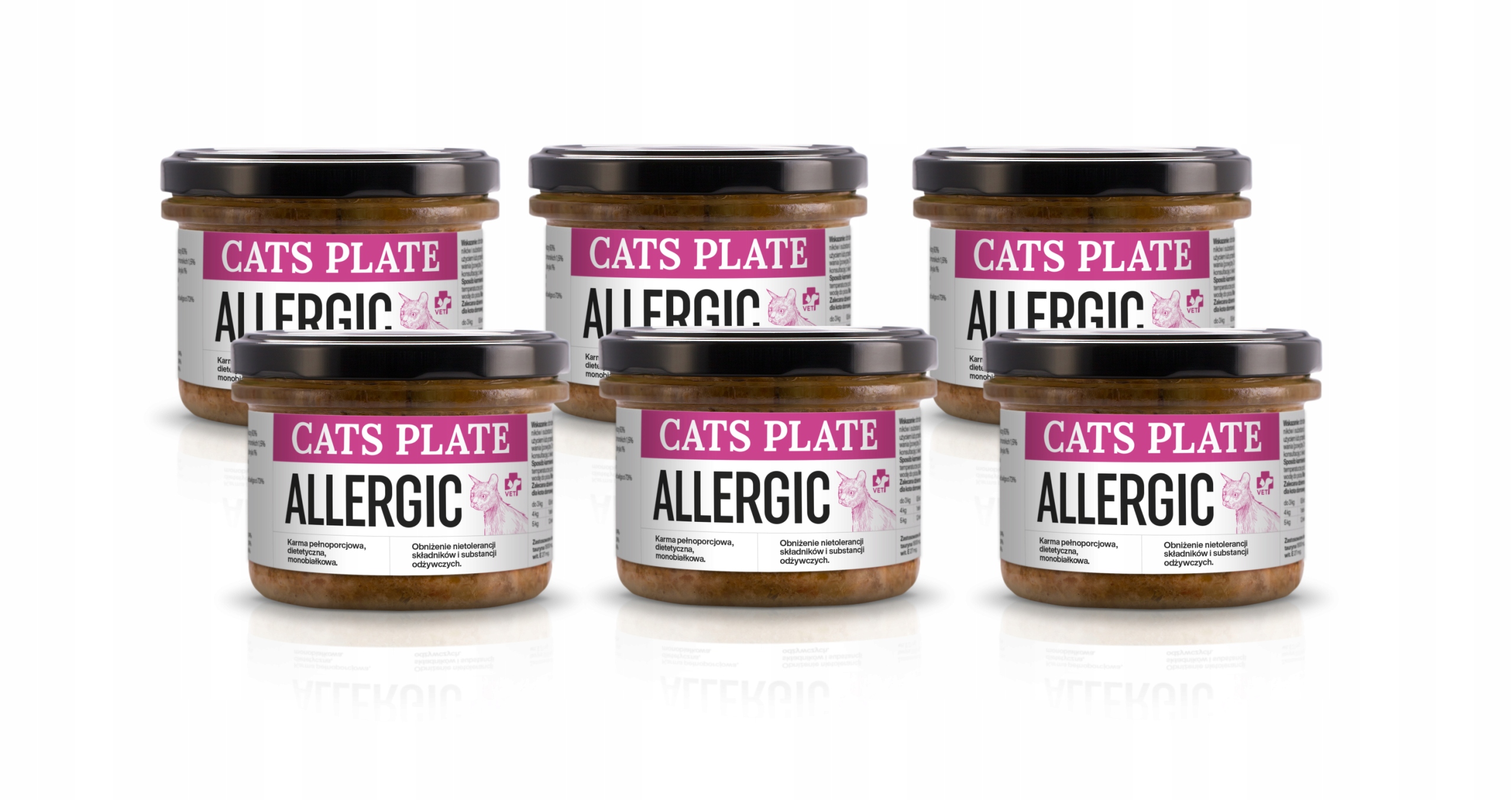 Levně Cats Plate Vet Allergic – pro kočky s potravinovou alergií 6x180 g