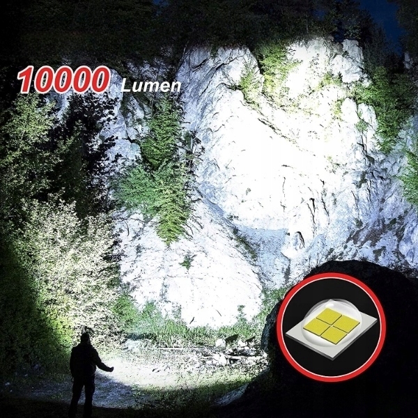 MOCNA LATARKA TAKTYCZNA 10000 lumenów USB WOJSKOWA Marka inna