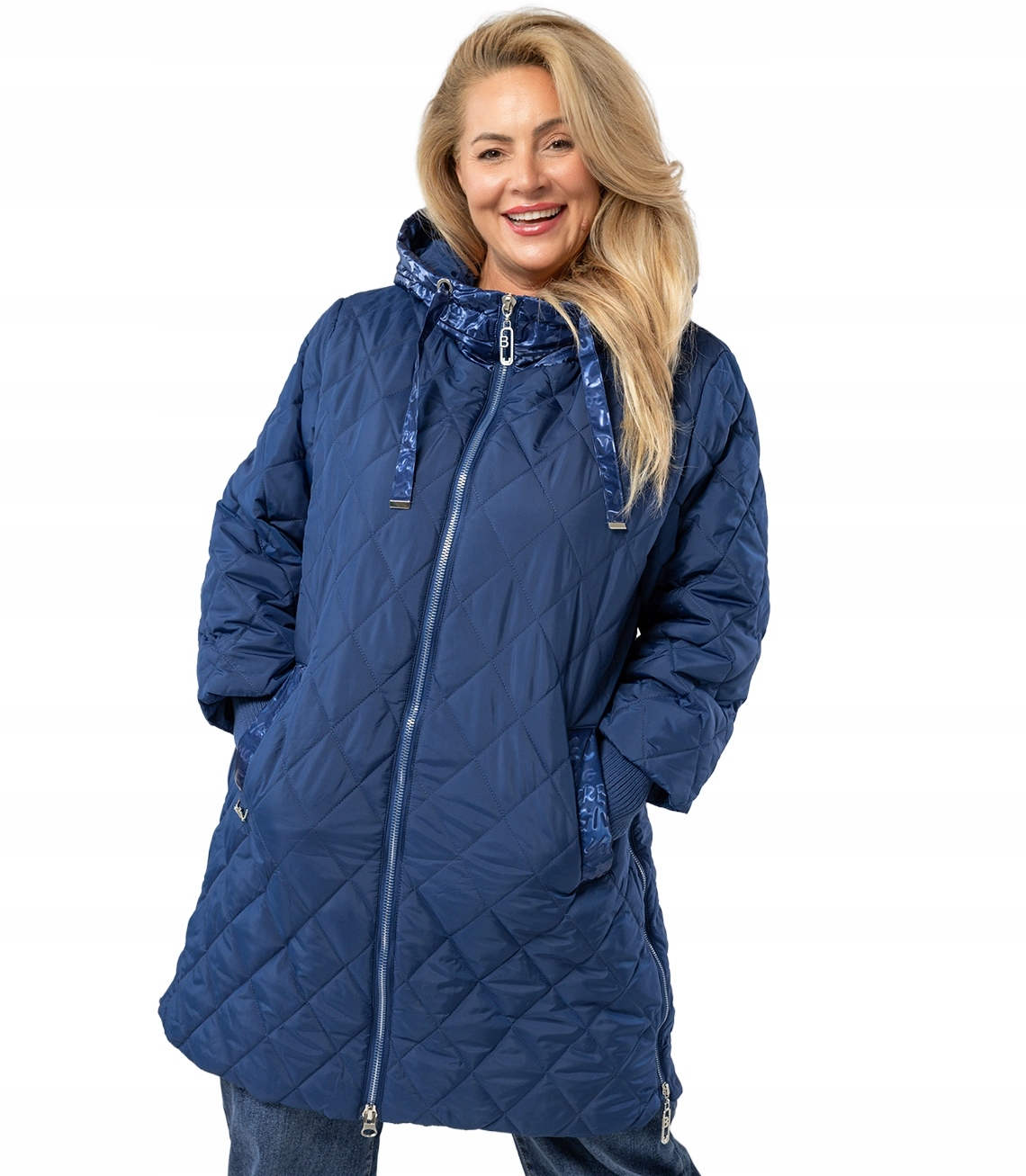 Dámská Zimní bunda Luna, dlouhá, prošívaná, s kapucí zateplená, velikost M