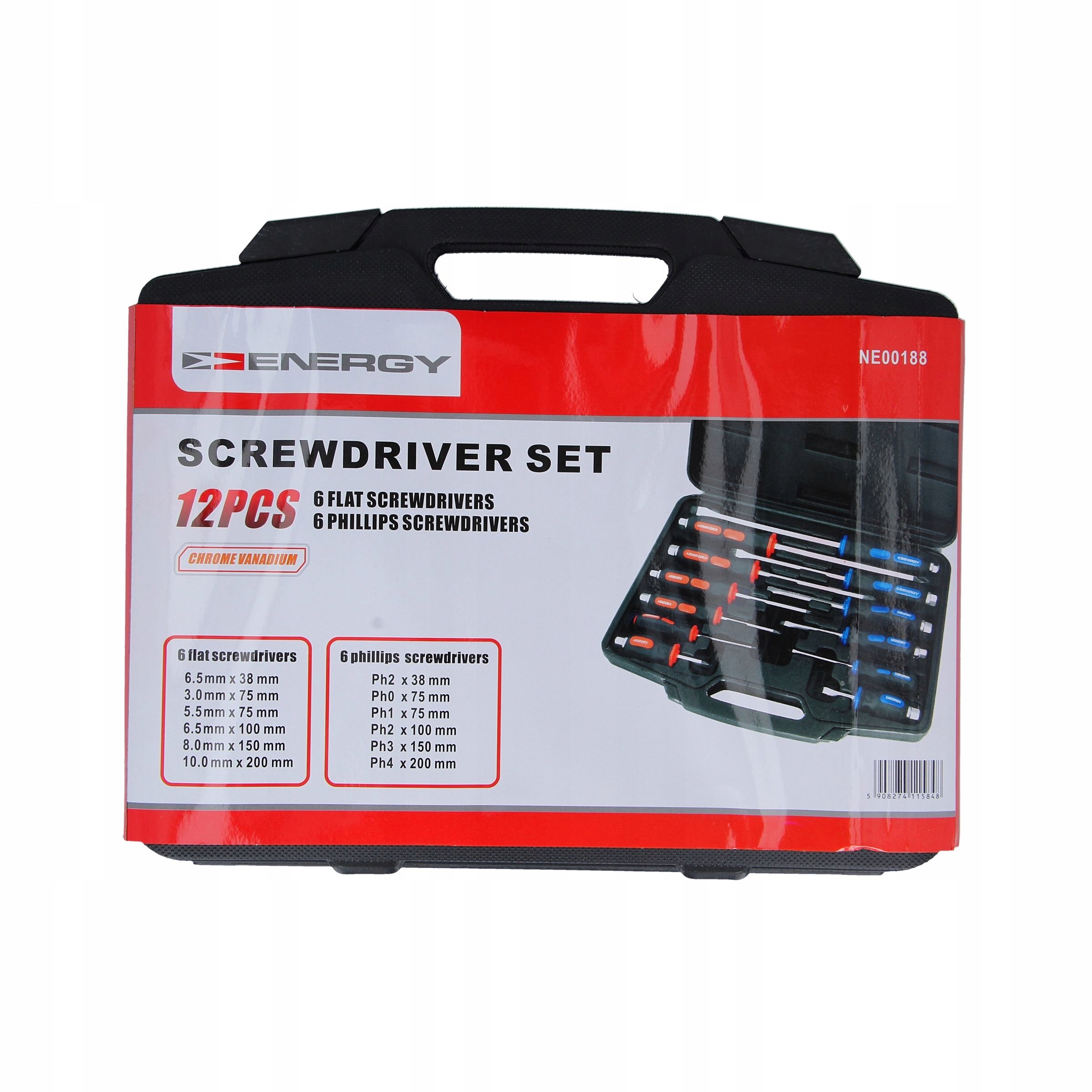 НАБОР ОТВЕРТОК ENERGY 12 ШТ. ДЛЯ ПЕРФОРАЦИИ NE00