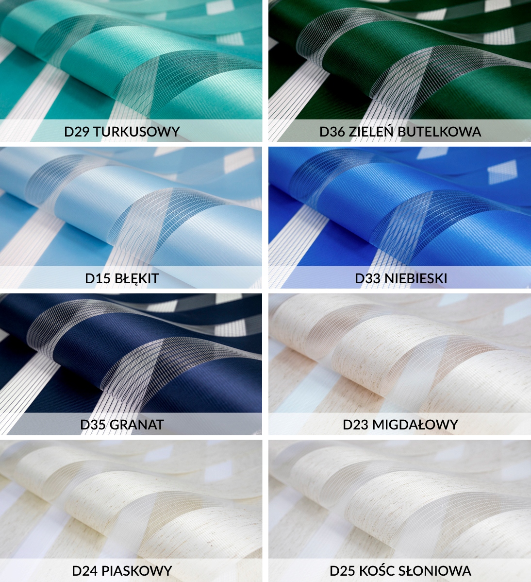 ROLETY DZIEŃ NOC NA WYMIAR Z NAPINACZEM Balkonowa Szerokość produktu 2 cm