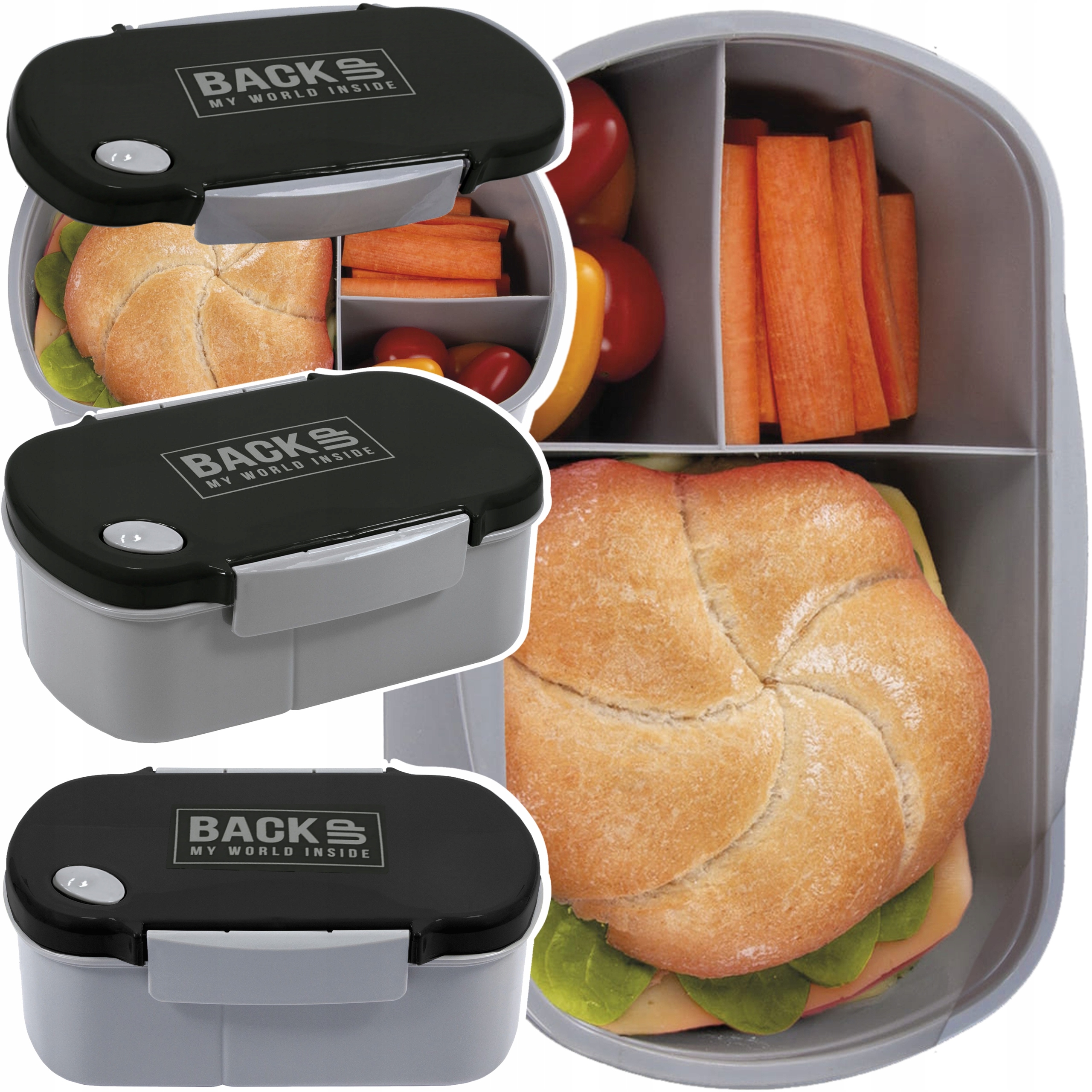 

Śniadaniówka 3 przegródki Lunchbox Bpa Free Backup
