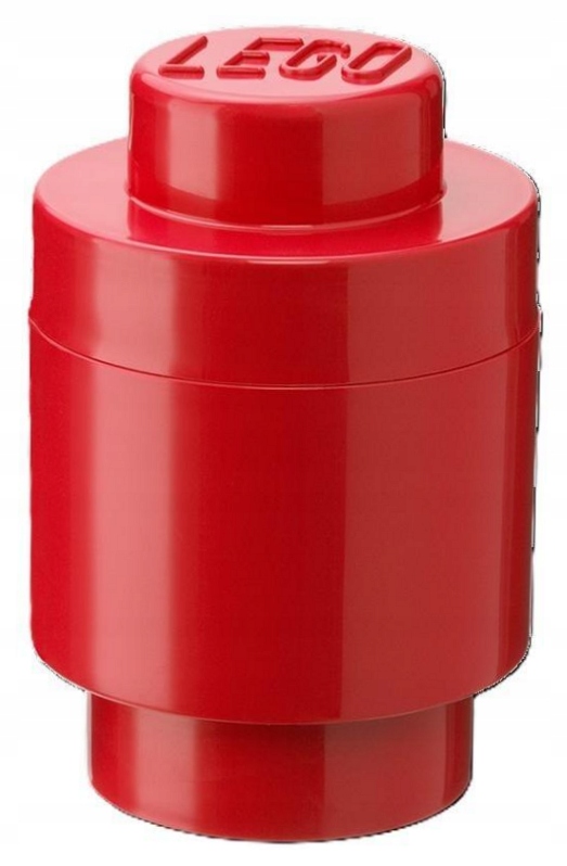 Pojemnik klocek Lego okrągły czerwony