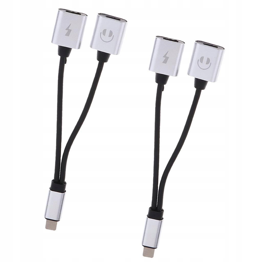 2 szt. Adapter audio + ładowania do słuchawek z podwójnym gniazdem dla