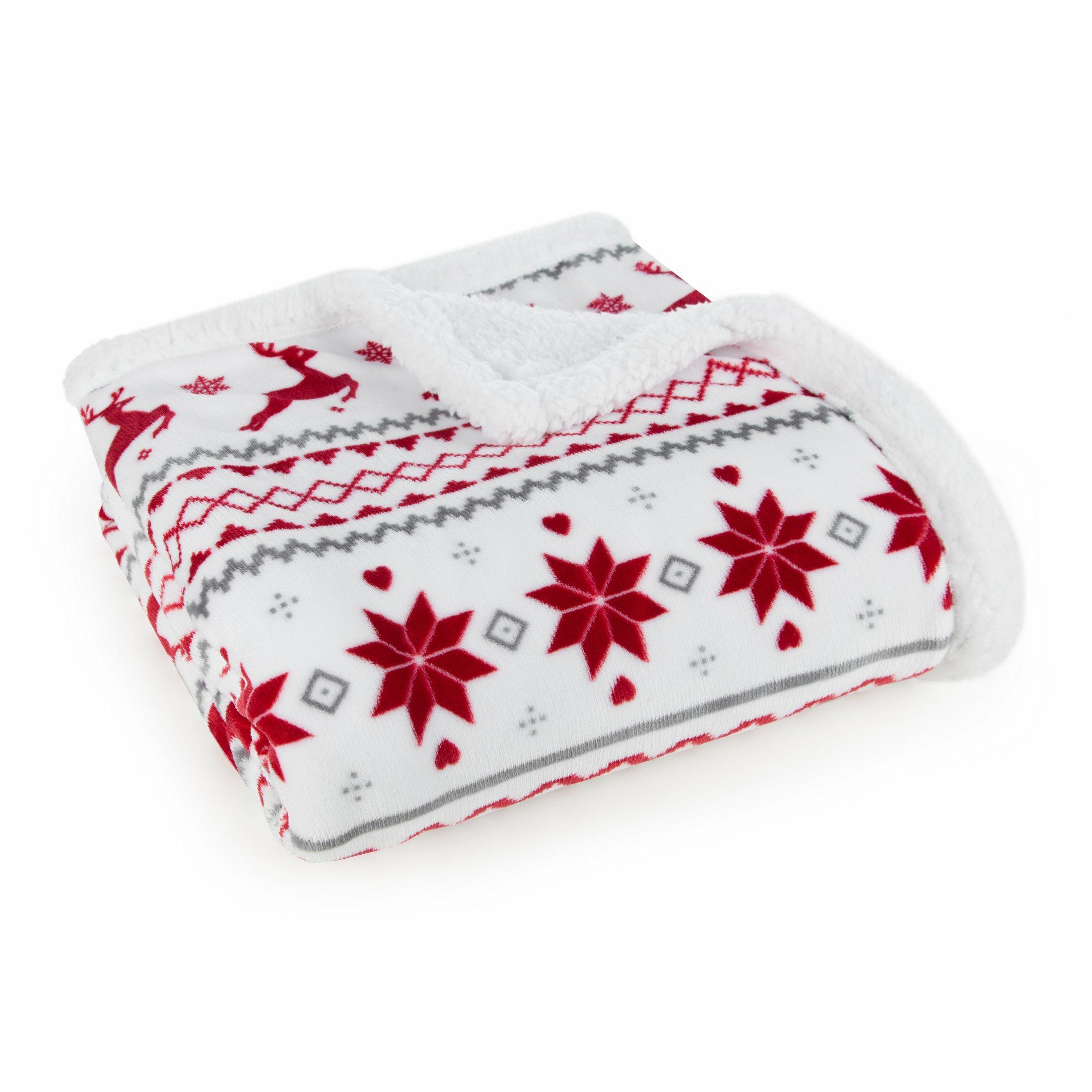 Vánoční deka 15 150x200 skandinávský na Vánoce teplá, měkká, silná