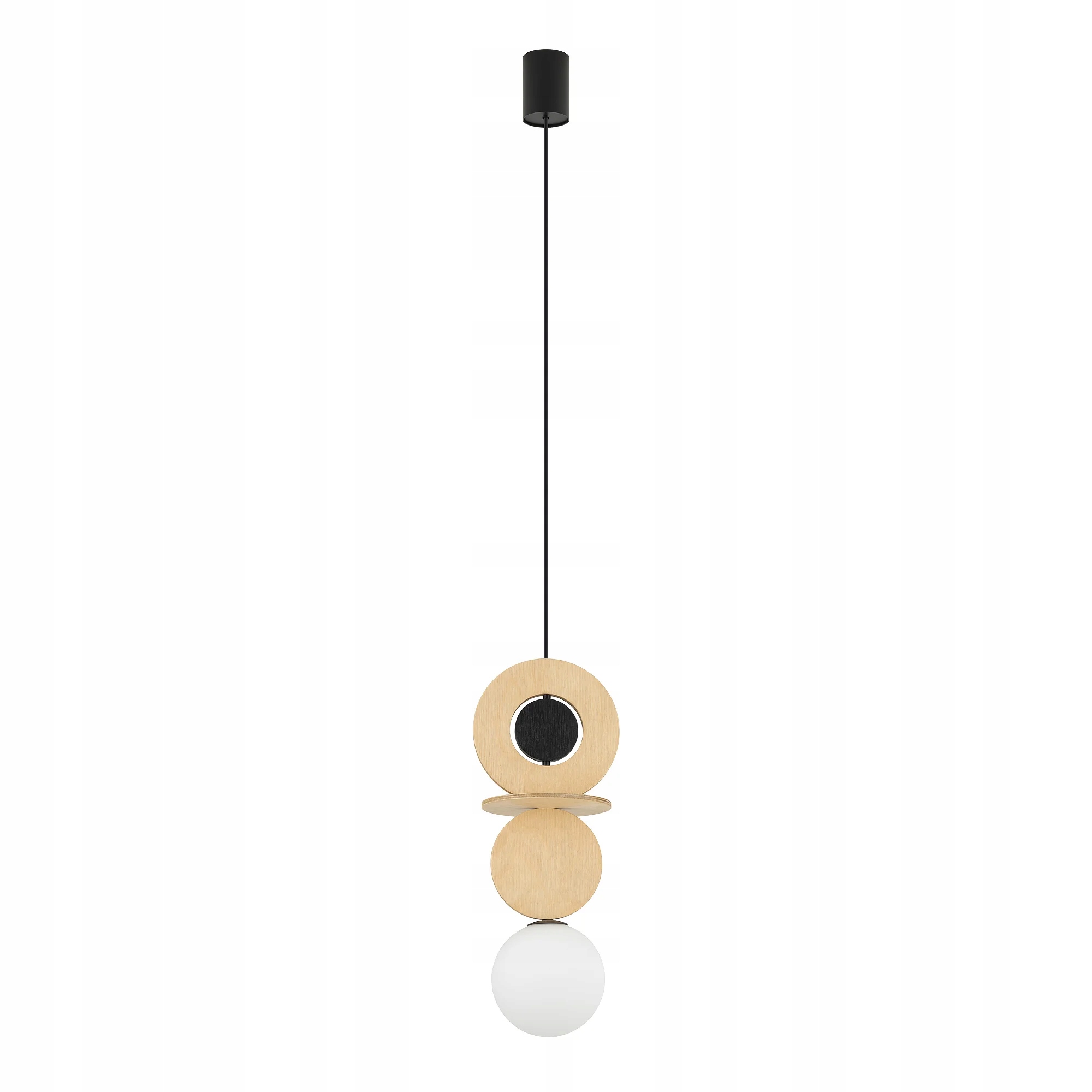 Nowodvorski Závěsná lampa Drops Wood A 1xG9 dřevo/sklo bílá koule