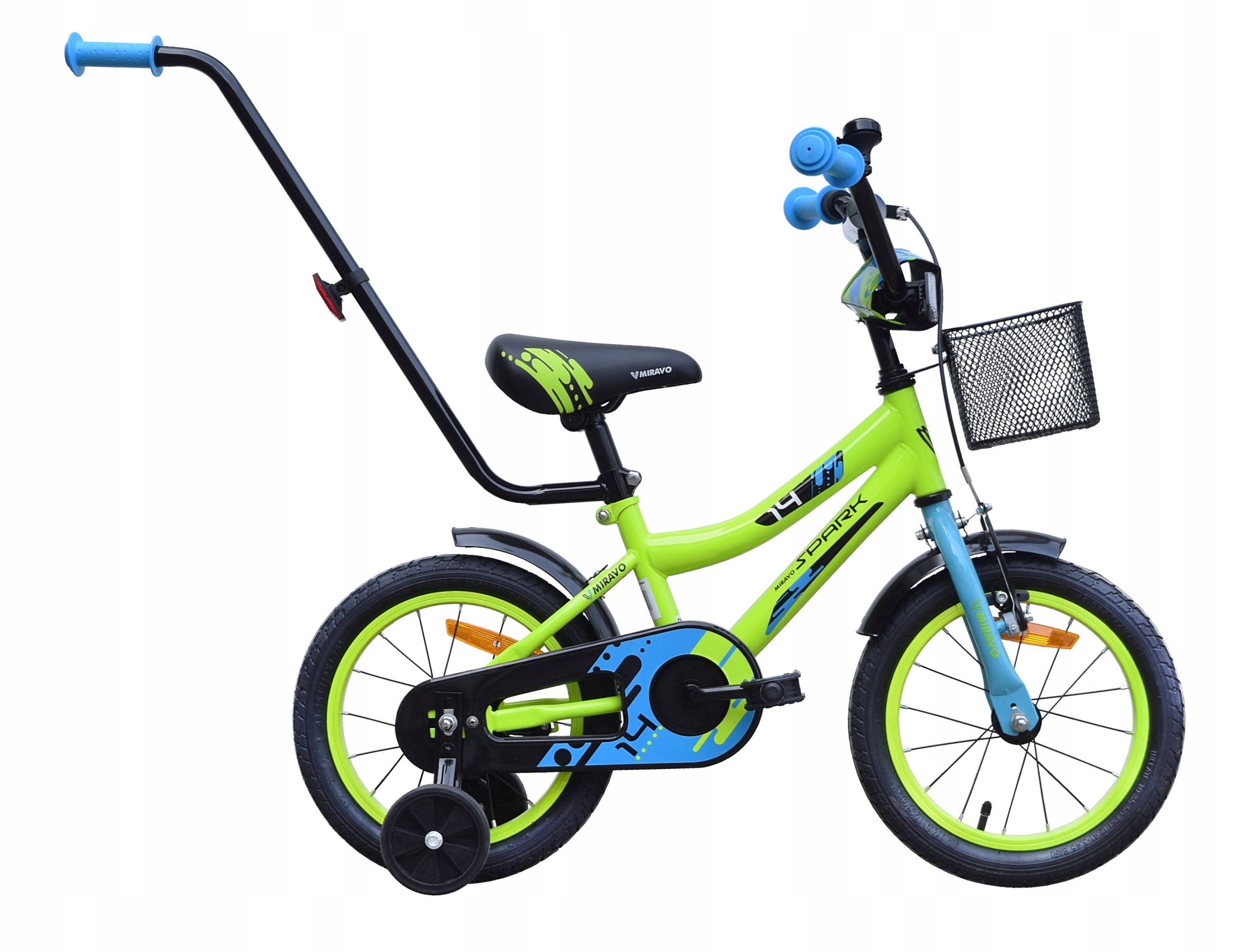 Rowerek Dziecięcy 14 Cali Miravo Rower Dla Chłopca Koszyk Prowadnik
