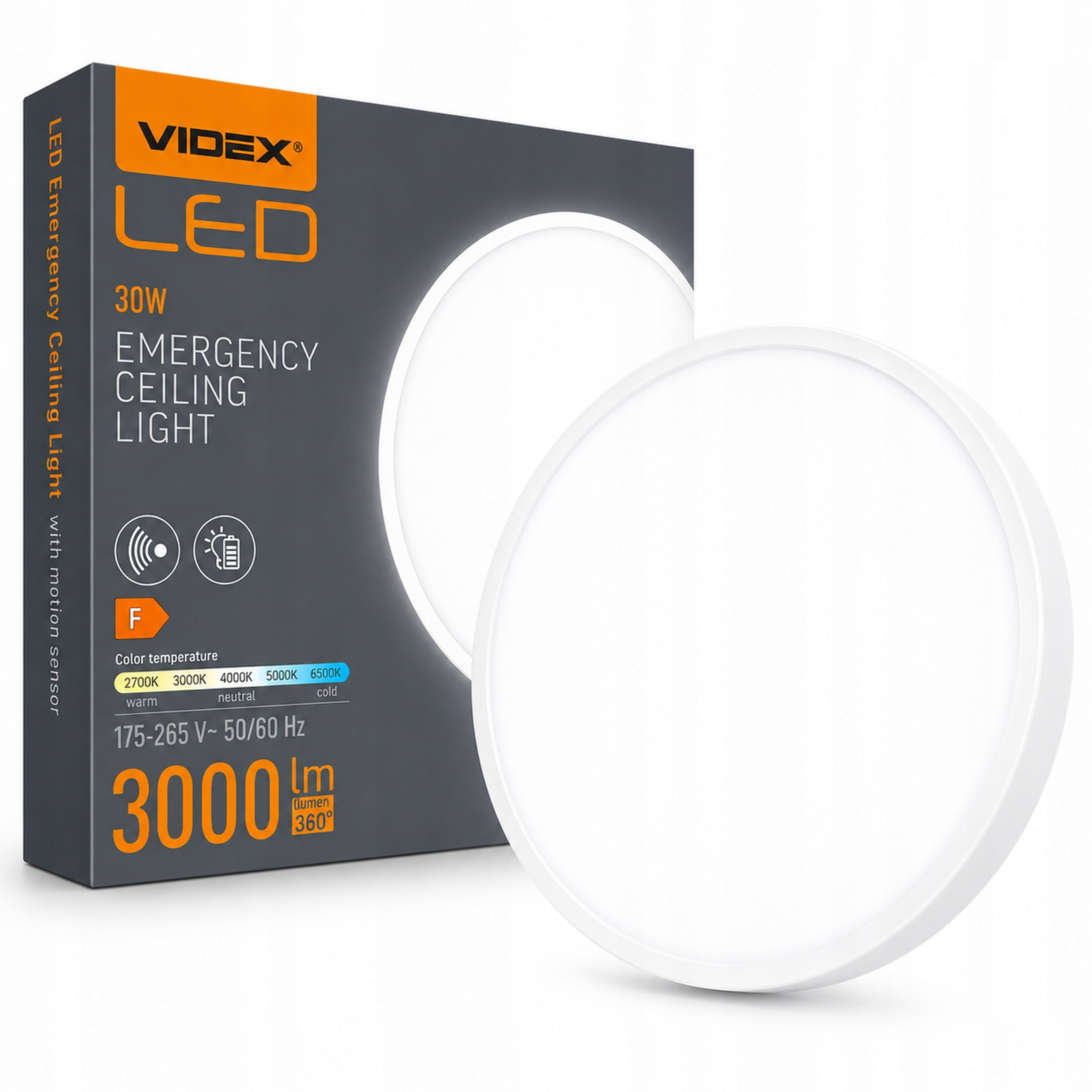 Stropní Svítidlo Led Stropní Svítidlo na omítku 3000lm Nebliká Nouzový Požární Ppž