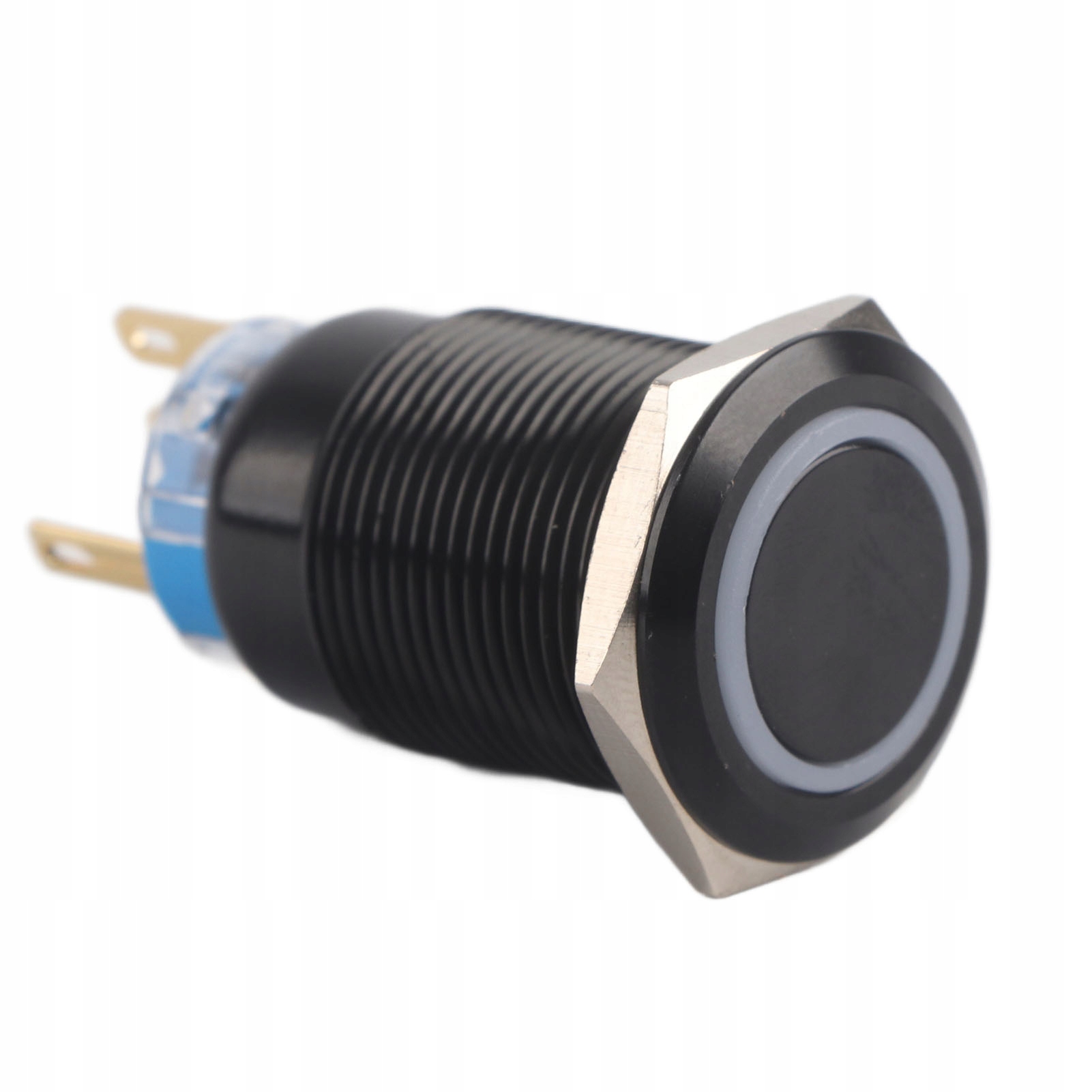 PRZEŁĄCZNIK WCISKANY PRZYCISK WODOODPORNY CZERWONY LED 19MM
